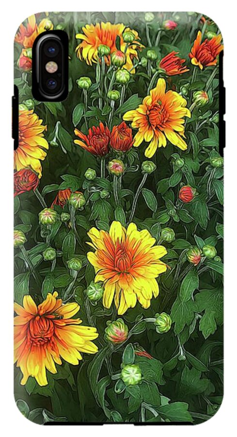 Orange Fall Mums Opening - Phone Case