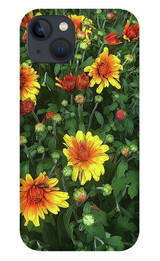 Orange Fall Mums Opening - Phone Case