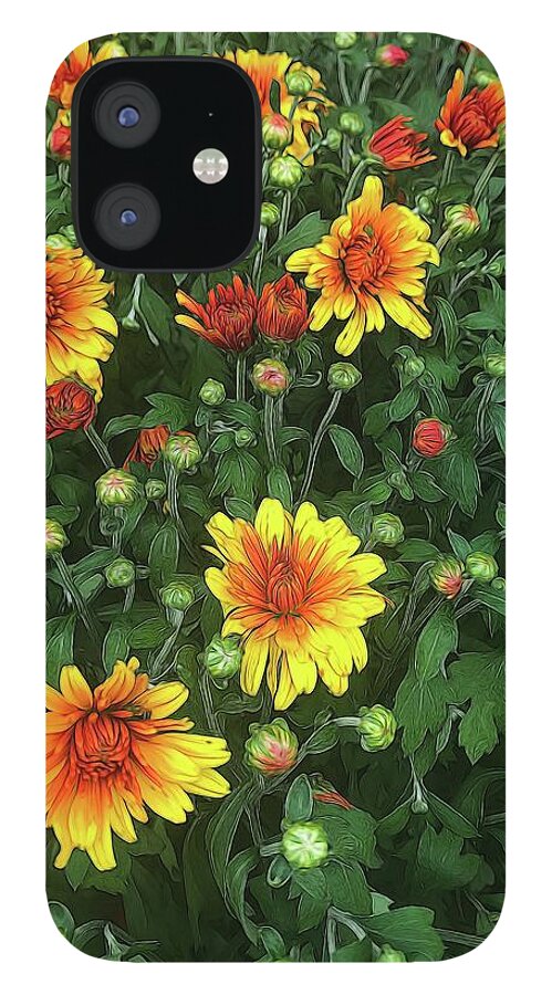 Orange Fall Mums Opening - Phone Case
