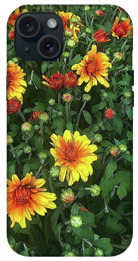 Orange Fall Mums Opening - Phone Case