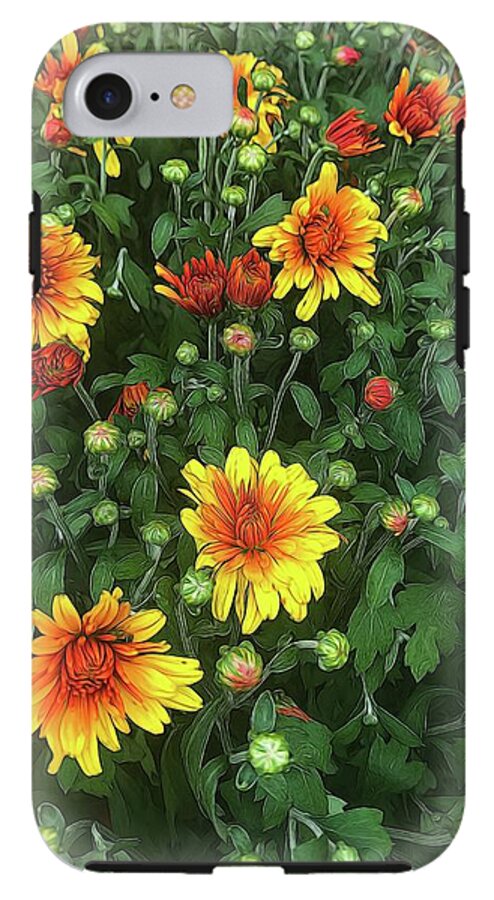 Orange Fall Mums Opening - Phone Case