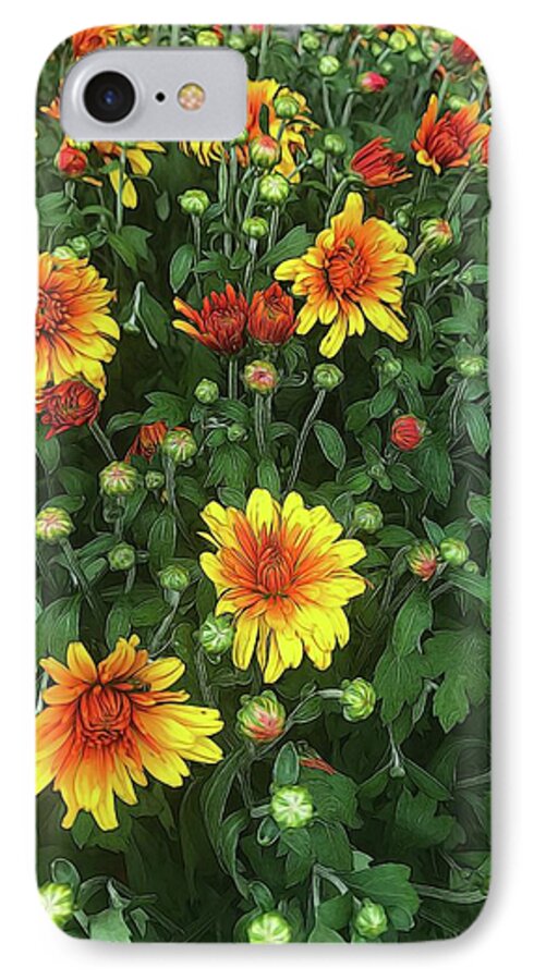 Orange Fall Mums Opening - Phone Case