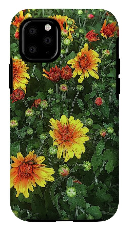 Orange Fall Mums Opening - Phone Case