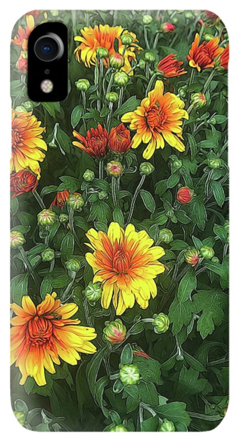 Orange Fall Mums Opening - Phone Case