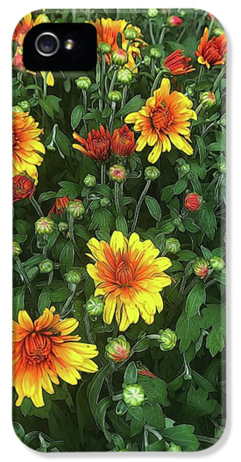 Orange Fall Mums Opening - Phone Case