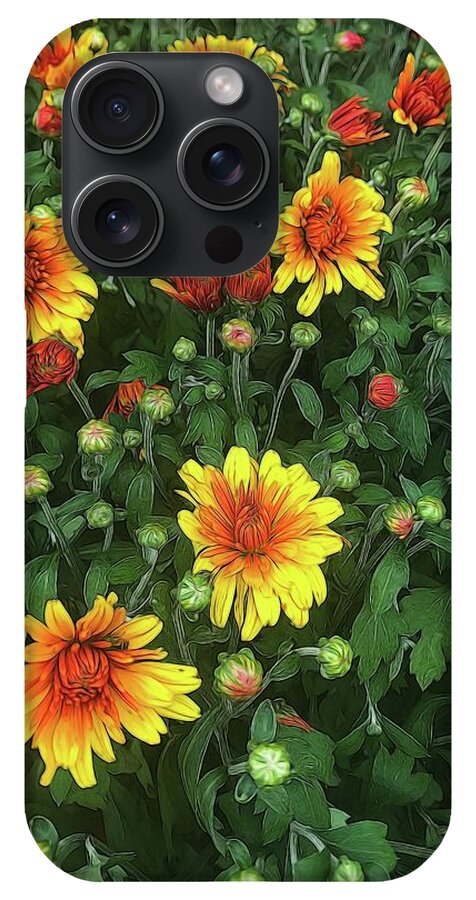 Orange Fall Mums Opening - Phone Case