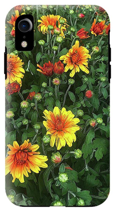 Orange Fall Mums Opening - Phone Case