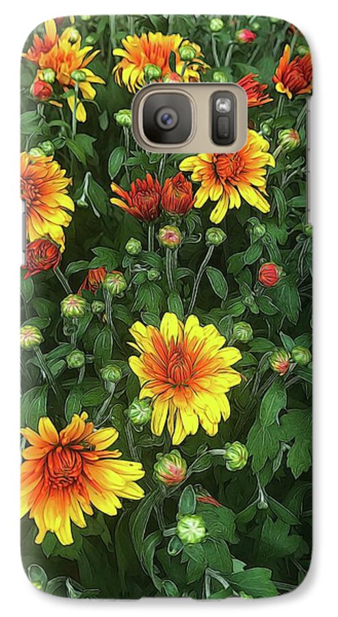 Orange Fall Mums Opening - Phone Case
