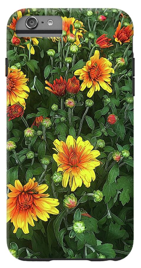 Orange Fall Mums Opening - Phone Case