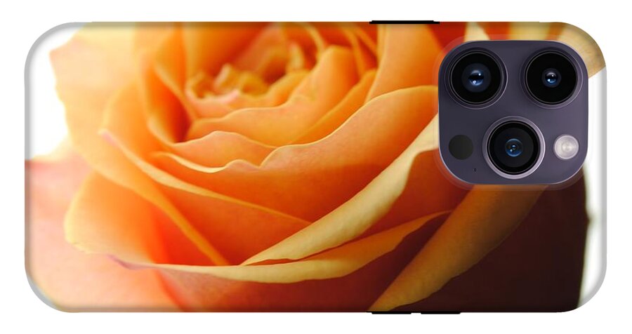 Orange Rose On White - Phone Case