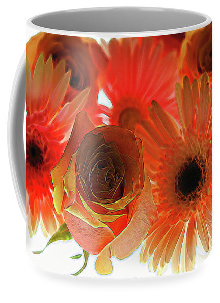 Orange Rose Pink Daisy - Mug
