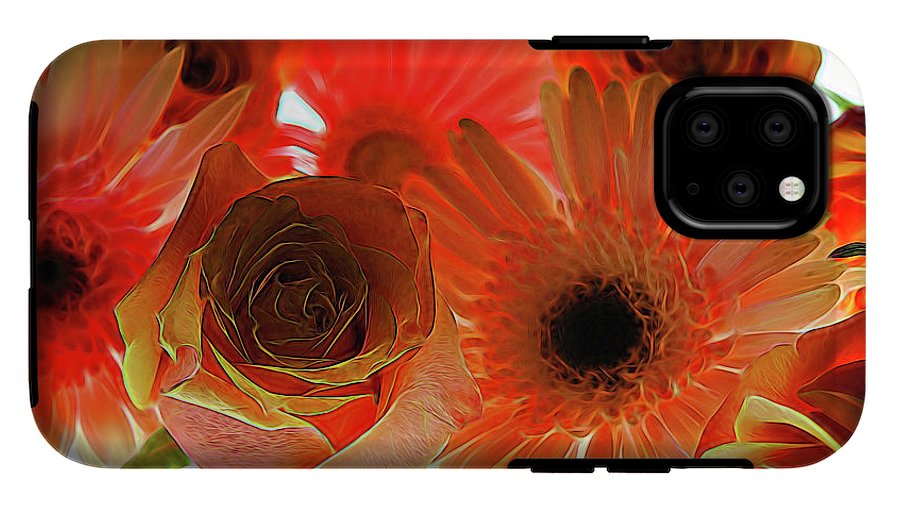 Orange Rose Pink Daisy - Phone Case