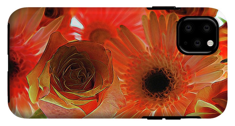 Orange Rose Pink Daisy - Phone Case
