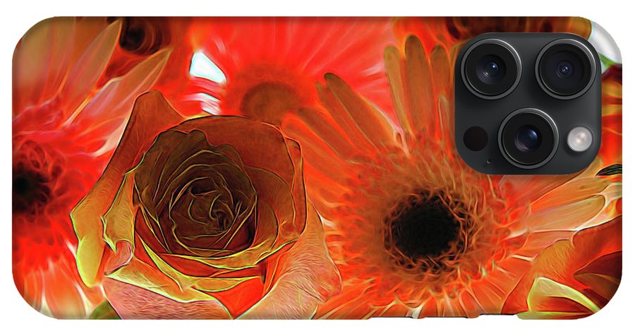 Orange Rose Pink Daisy - Phone Case