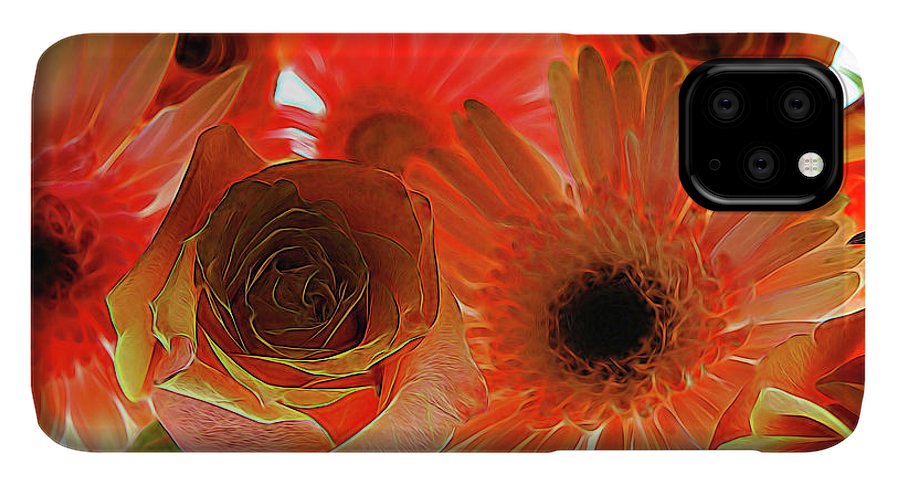 Orange Rose Pink Daisy - Phone Case