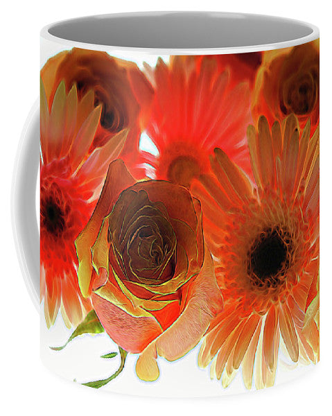 Orange Rose Pink Daisy - Mug