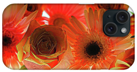 Orange Rose Pink Daisy - Phone Case