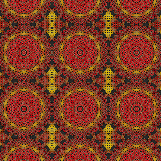 Orange and Gold Celtic Kaleidoscope