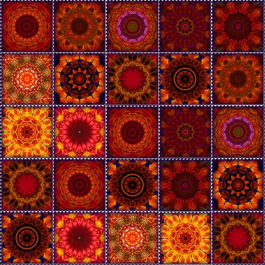 Orange Crazy Quilt Digital Image Download