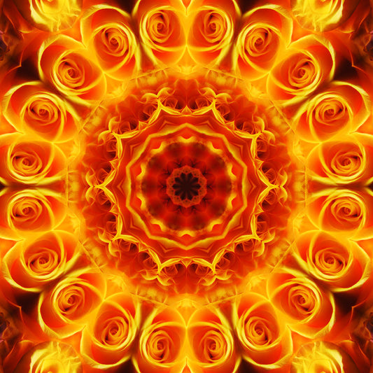 Orange Flower Kaleidoscope Digital Image Download