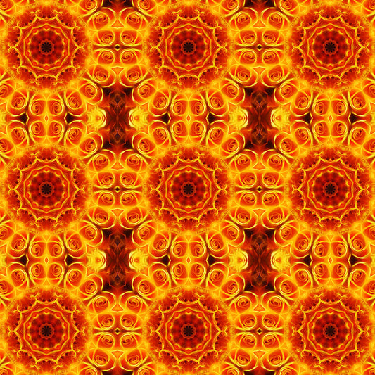 Orange Flower Petals Kaleidoscope Digital Image Download