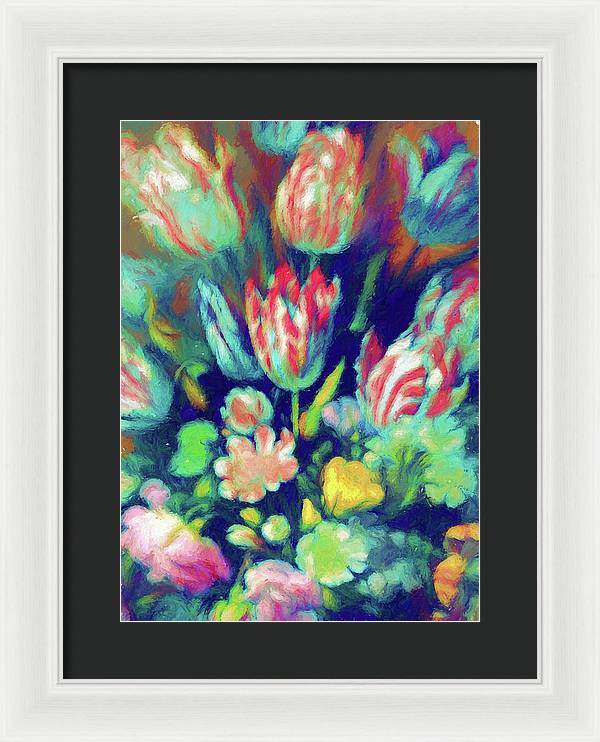 Pastel Tulips Detail - Framed Print