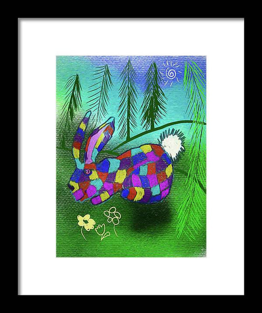 Patchwork Bunny - Framed Print