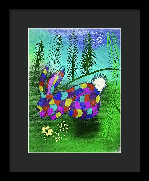 Patchwork Bunny - Framed Print
