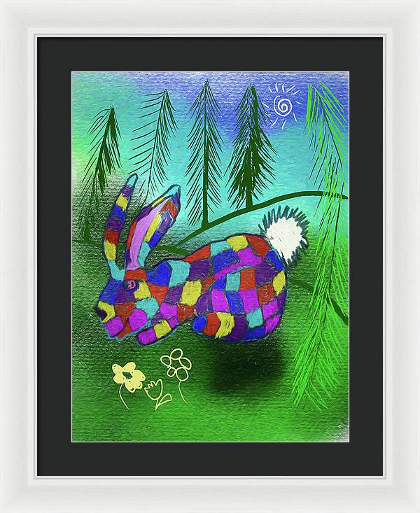 Patchwork Bunny - Framed Print