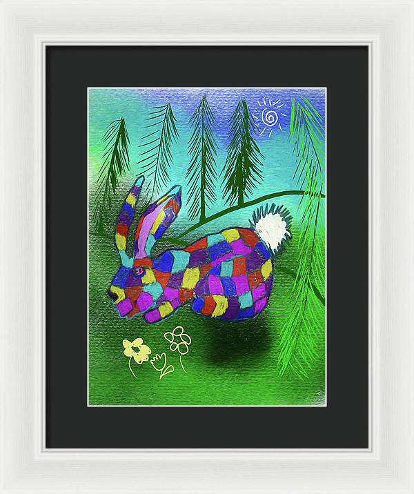Patchwork Bunny - Framed Print