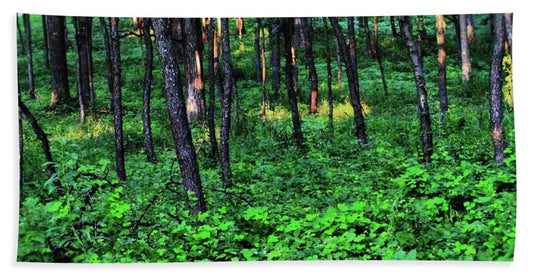 Patchy Sunlight in The Woods - Beach Towel