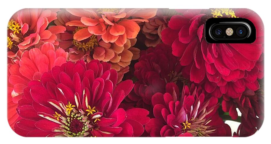 Peach and Pink Zinnias - Phone Case