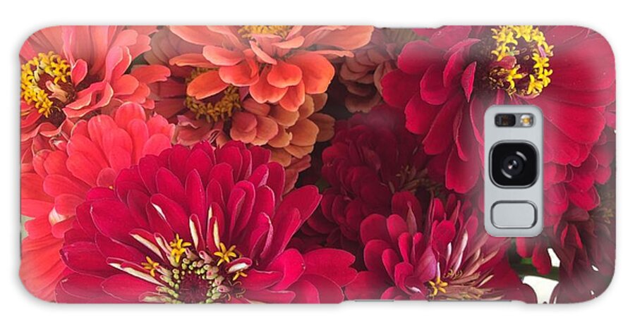 Peach and Pink Zinnias - Phone Case