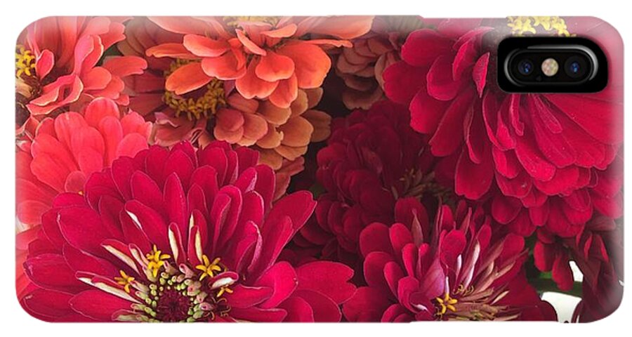 Peach and Pink Zinnias - Phone Case