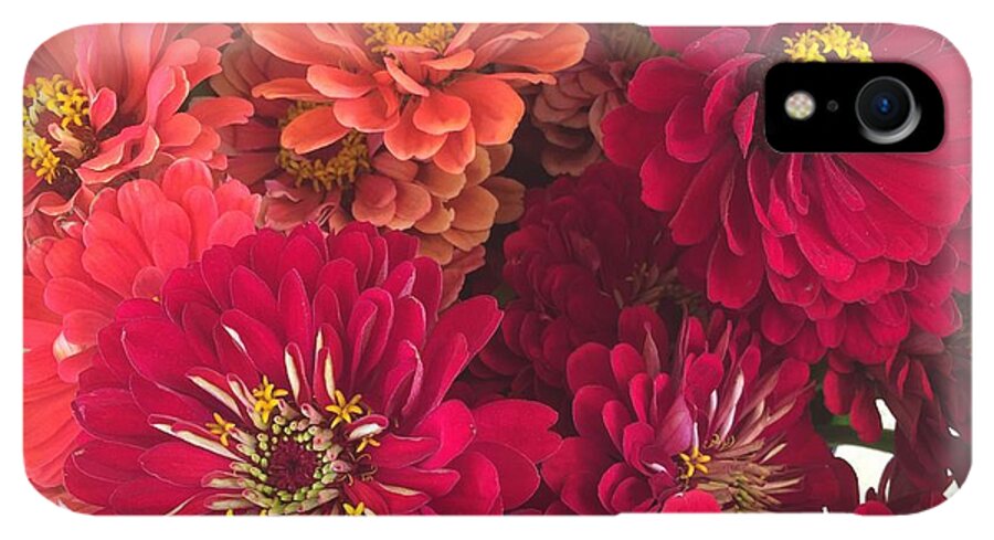 Peach and Pink Zinnias - Phone Case