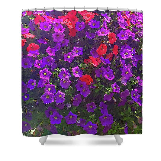 Pile Of Petunias - Shower Curtain