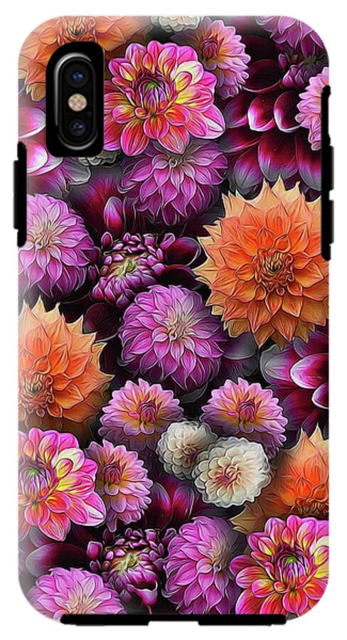 Pink and Orange Dahlias Collage - Phone Case