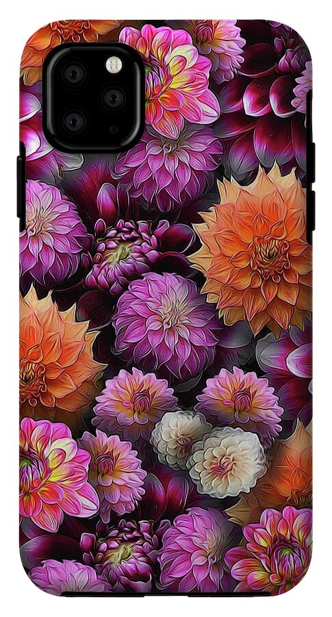 Pink and Orange Dahlias Collage - Phone Case