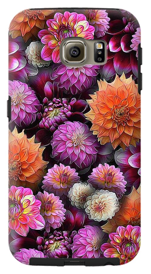 Pink and Orange Dahlias Collage - Phone Case