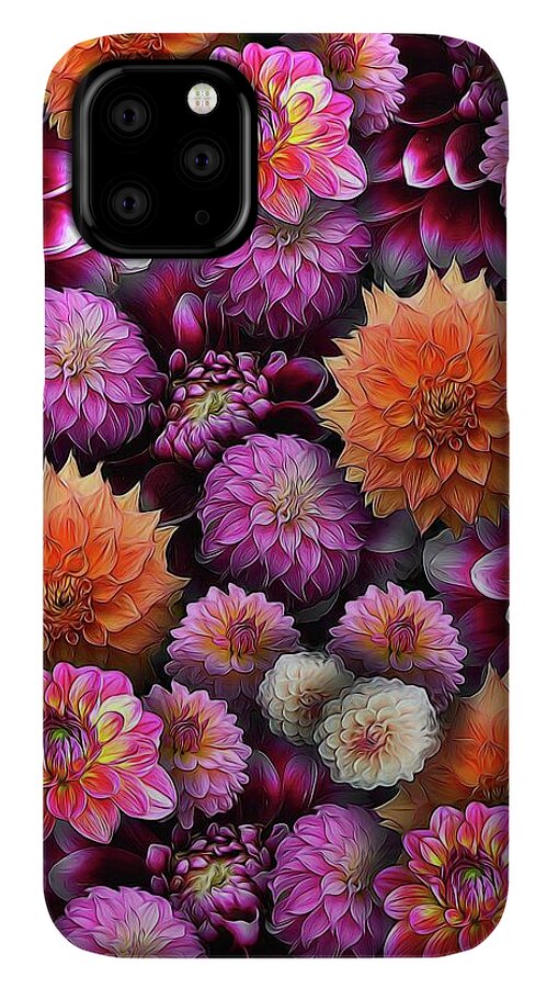 Pink and Orange Dahlias Collage - Phone Case