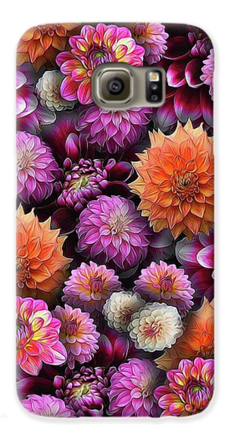 Pink and Orange Dahlias Collage - Phone Case