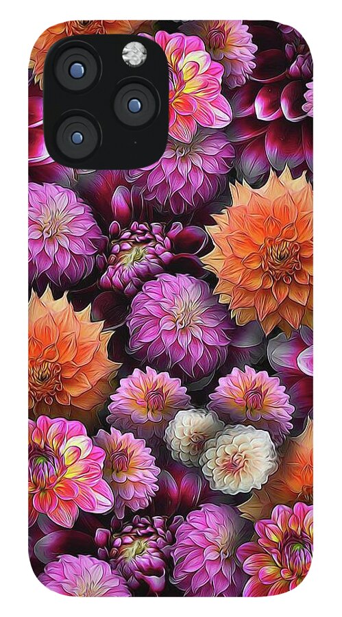 Pink and Orange Dahlias Collage - Phone Case