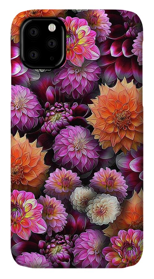 Pink and Orange Dahlias Collage - Phone Case