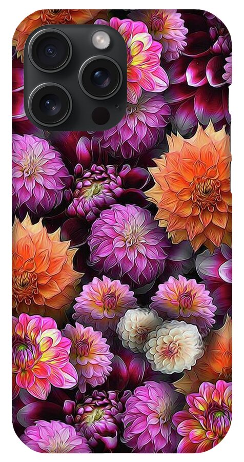 Pink and Orange Dahlias Collage - Phone Case