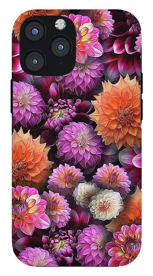 Pink and Orange Dahlias Collage - Phone Case