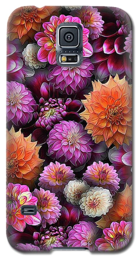 Pink and Orange Dahlias Collage - Phone Case