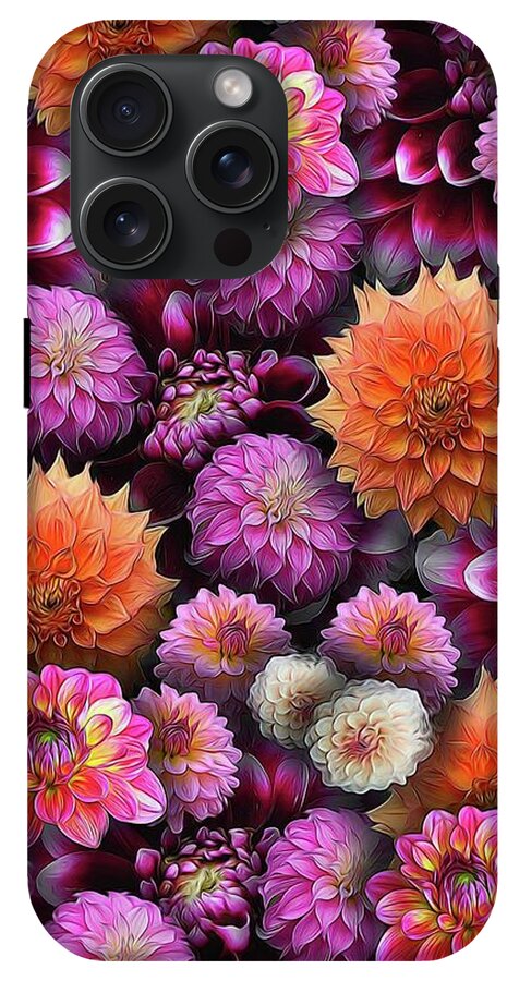 Pink and Orange Dahlias Collage - Phone Case