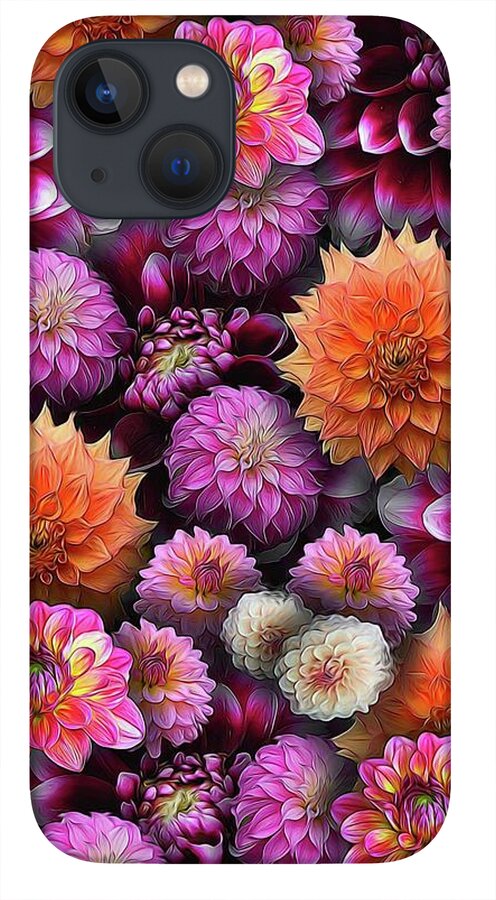 Pink and Orange Dahlias Collage - Phone Case