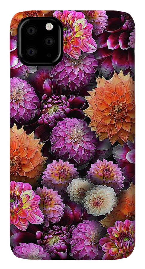 Pink and Orange Dahlias Collage - Phone Case
