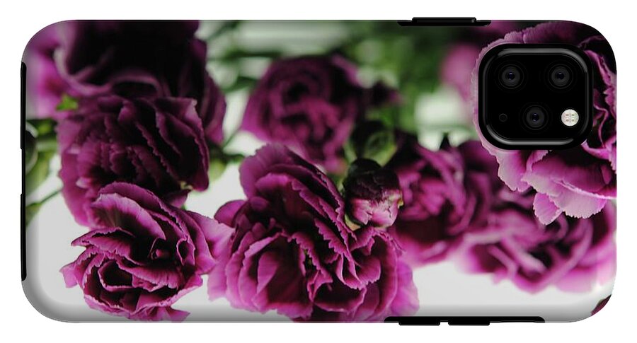 Pink and Purple Carnations On Lightbox - Phone Case